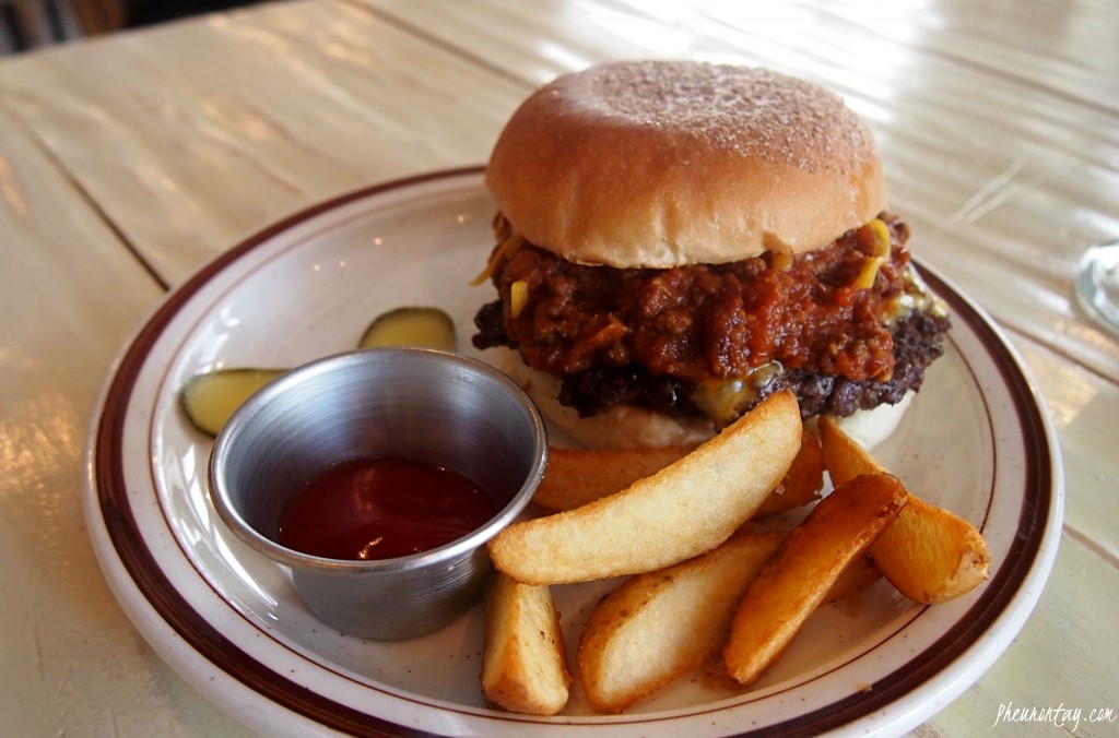 Chilli Burger at 9ounce. 