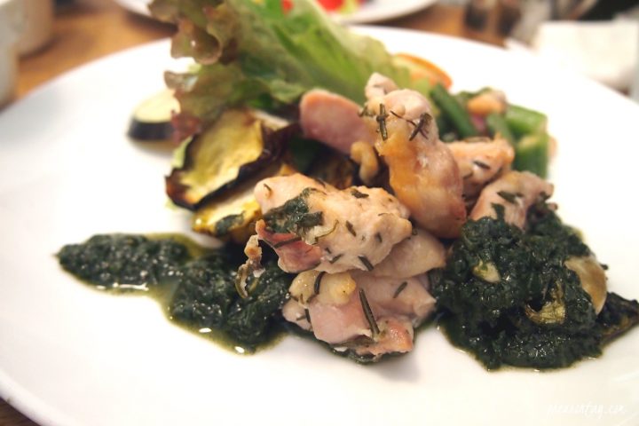 pesto kyo-chicken lunch set 喫茶六花 kissa rokka