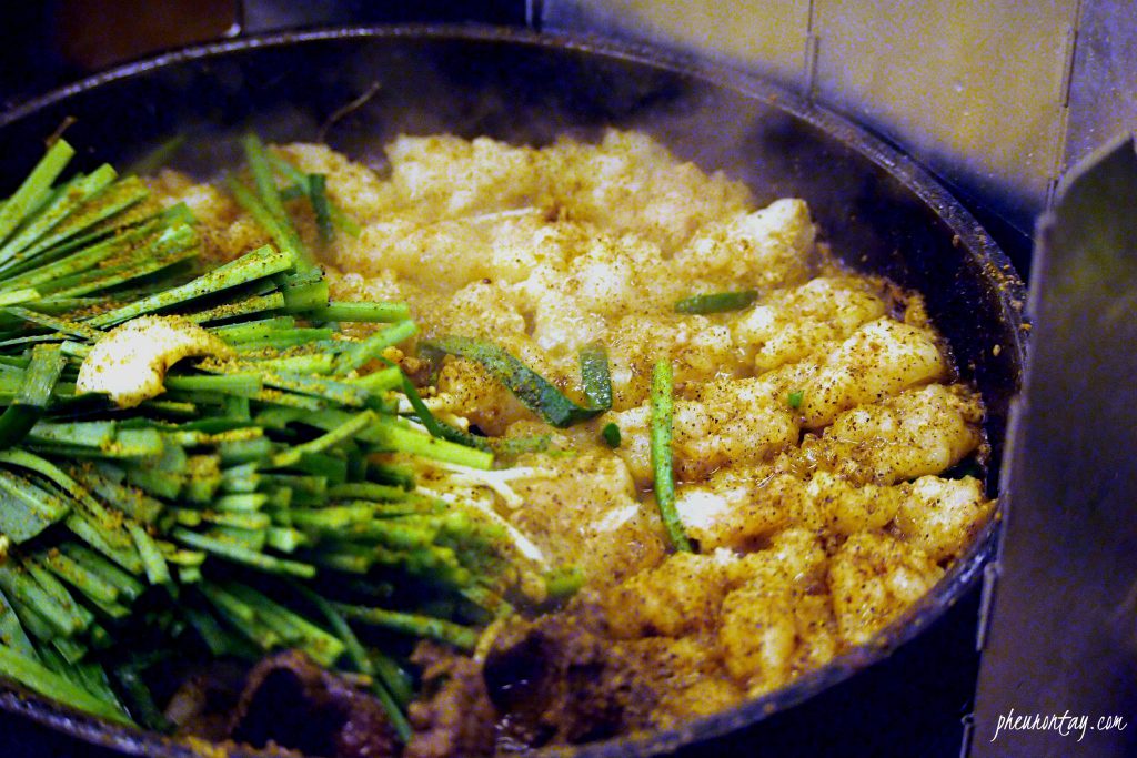 bbq beef intestines. before done.